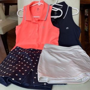 GapFit girls tennis/golf sets- 2 sets, polo+skort, size XS/S